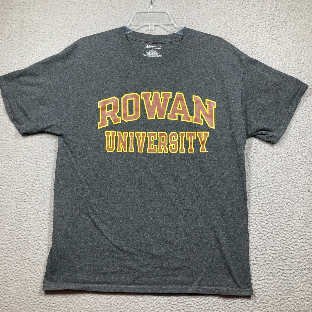 Rowan University Profs T Shirt Adult Large Dark Gray‎ Short Sleeve Champion